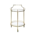thumbnail image 1 of HomeRoots Furniture 319136 Serving Cart - Gold & Clear Glass, 1 of 1