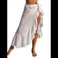 thumbnail image 3 of Pareo de para Mujer, Falda Cruzada con Volantes y Lazo para Playa S, 3 of 10