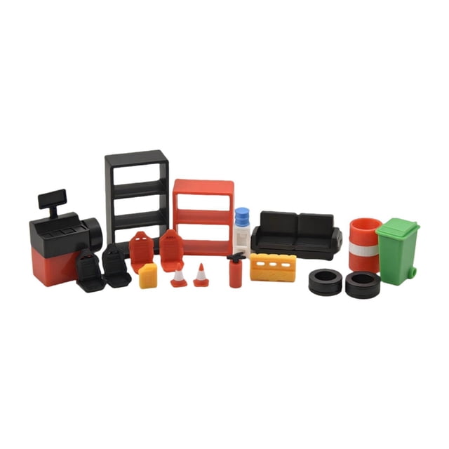 kokiya 1/64 Auto Repair Tool Model Auto Repair Diorama Accessory Photo Props Simulation 18Pcs