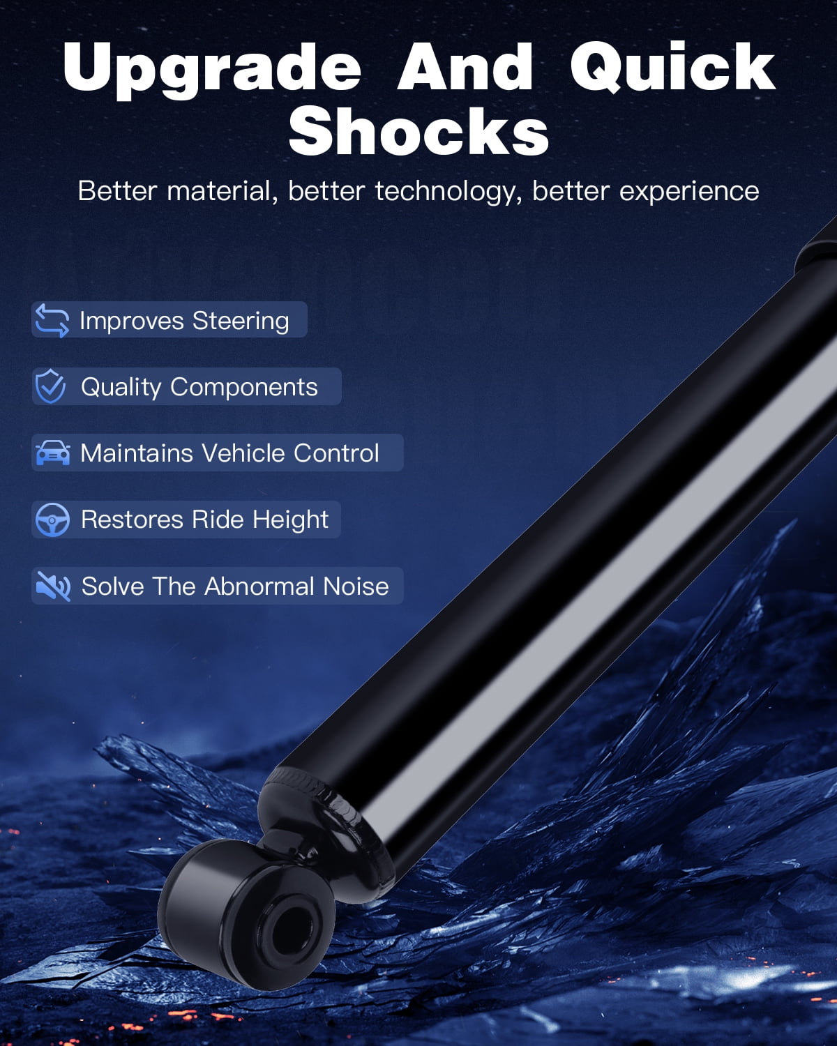 Shocks Absorbers,ECCPP Front Rear Shocks for Chevy Fits 1998 1999 2000 2001 2002 2003 2004 for Chevy Tracker for Suzuki Vitara Grand Vitara with 334195 334196 343247 Auto Shocks Sets Amortiguadores
