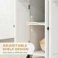 thumbnail image 6 of HOMCOM Kitchen Island on Wheels, Rolling Cart with Rubber Wood Top, Spice Rack, Towel Rack & Drawers for Dining Room, White, 6 of 10