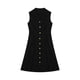 thumbnail image 2 of Lucakuins Vestido largo para mujer, sin mangas, con cuello vuelto, con botones, informal, para fiesta, verano, vestido acampanado Lucakuins moda, 2 of 8