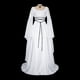 thumbnail image 2 of Gibobby Vestidos para mujer Maxi vestido para mujer Medieval Retro vestido gótico vestido de manga larga con cordones Cosplay fiesta de noche vestido de graduación（Blanco， S), 2 of 4