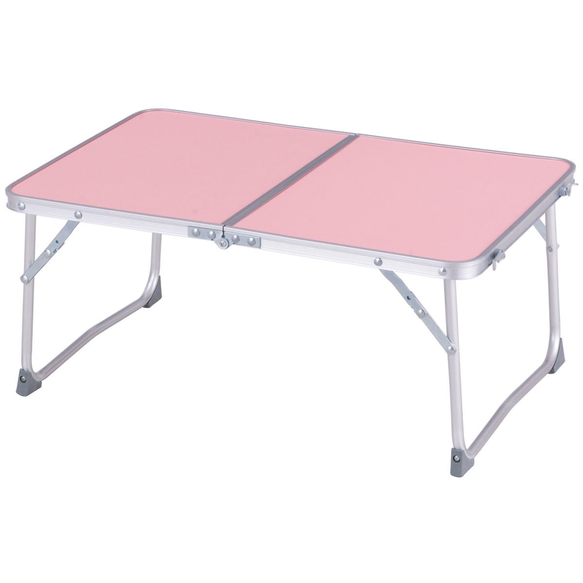 Ghp Pink 24 Lx16 Wx11 H Durable And Sy Mini Folding Aluminum Computer Table