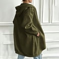 thumbnail image 5 of Women's Oversized Loose Fit Zip Up Hooded Hoodie Coat Mid Length Jacket with Pockets Comfy Soft Cozy Casual Daily Wear Outerwear | CSEONE,Army Green L, 5 of 9