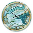 thumbnail image 2 of Designart Horloge Murale Moderne'marbre Bleu Doré Océan', 2 of 3