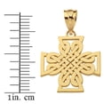 thumbnail image 2 of 10k Yellow Gold Woven Celtic Cross Pendant / Necklace (16 Inches), 2 of 2