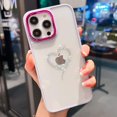 thumbnail image 6 of Clear Diamond Love Heart Case for iPhone 14 Pro Max 6.7-inch,Cute Bling Glitter Rhinestone Plating Camera Lens Protection Shockproof Back Cover Cases for Women Girls(Purple), 6 of 12