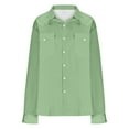 thumbnail image 5 of BXINGOHAI Mens Button Up Shirts Long Sleeve Button Down Shirts with Two Pockets Work Shirts for Men Mint Green L, 5 of 7