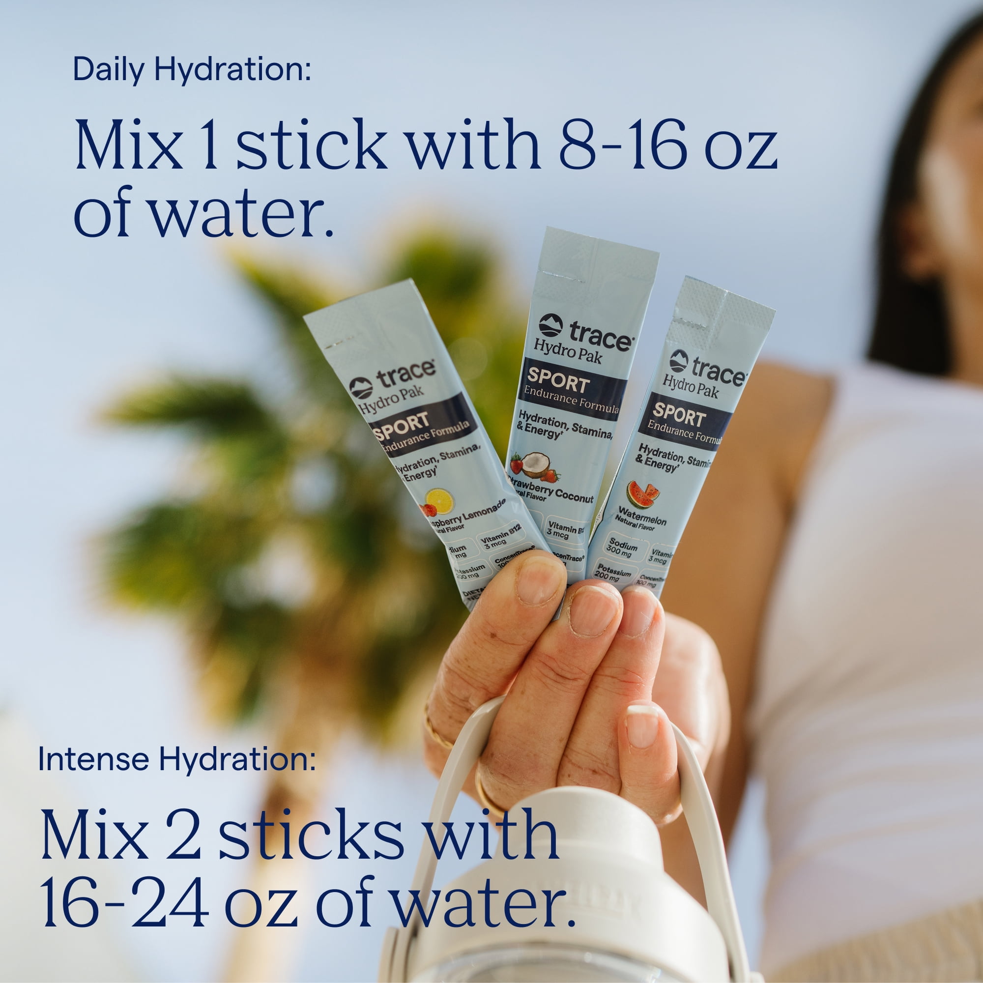 Trace Minerals Hydro Pak Sport Drink Mix Variety Pack, Raspberry Lemonade, Strawberry Coconut and Watermelon