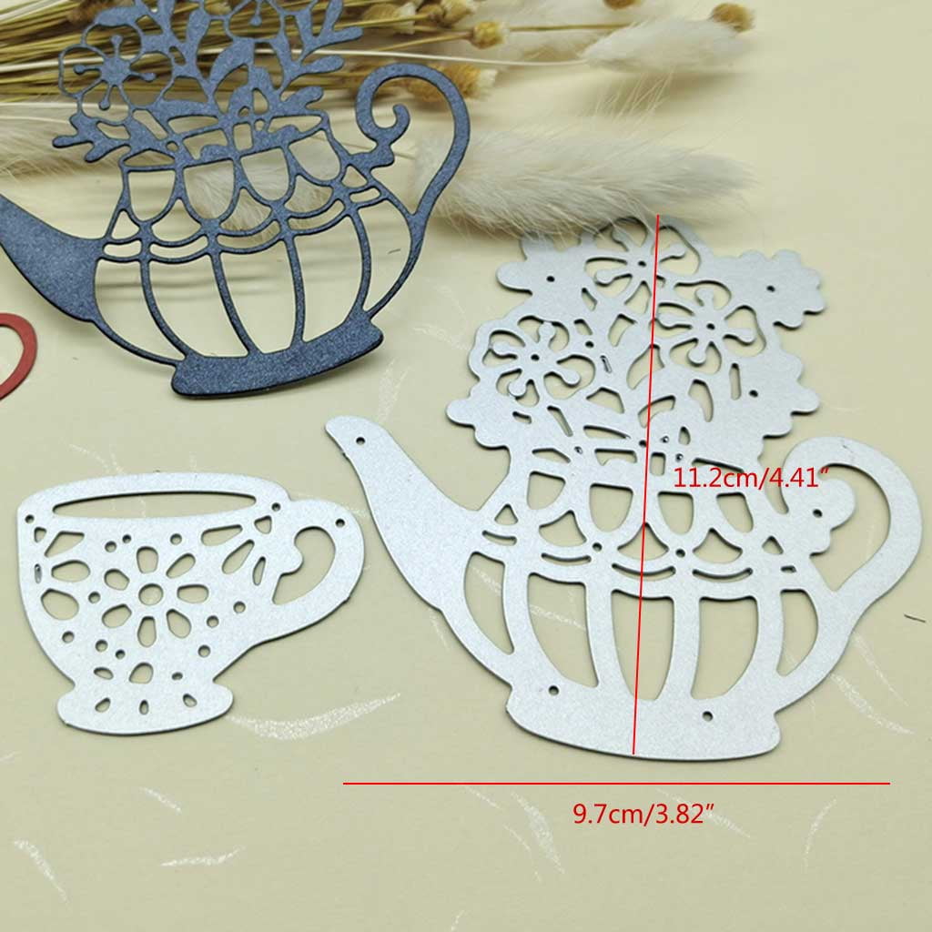 ZFPARTY Christmas Tea Cup Shaker Metal Cutting Dies Stencils for