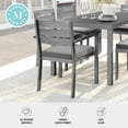 thumbnail image 5 of Martha Stewart Indoor-Outdoor Stackable Patio Dining Armchair with Gray Brushed Woodgrain Aluminum Finish and Gray All-Weather Seat Cushion, 5 of 13