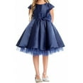 thumbnail image 3 of Big Girls' Cap Sleeve Pleated Mesh Layer Christmas Party Flower Girl Dress Champagne 12 (S71K1), 3 of 3
