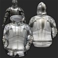 thumbnail image 3 of Sudadera con capucha con estampado 3D de samuráis para hombre, sudadera con capucha con gráfico de caballeros de armadura, sudaderas geniales de moda para niños, suéter superior Harajuku de invierno, 3 of 5