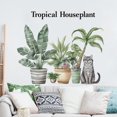 thumbnail image 1 of Adhesivos de pared de PVC con dibujos animados de gatos y plantas tropicales, 1 of 4