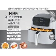 Ninja Air Fryer Pro XL 5-Qt, 3-in-1, 400°F Air Crisp Technology, Nonstick Crisper Plate, AF140WMWH White