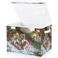 thumbnail image 2 of Storage Box With Lid 16.5x12.6x11.8In Foldable Stacked Household Storage Box Christmas Candy Canes Picture, 2 of 7