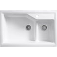 thumbnail image 3 of Kohler Indio Undermount Single Hole Offset Double Bowl Kitchen Sink, 3 of 8