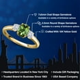 thumbnail image 2 of Gem Stone King 10K Yellow Gold Green Tourmaline and White Moissanite Engagement Ring for Women | 1.02 Cttw | Oval 7X5MM | Gemstone October Birthstone | Size 6, 2 of 7