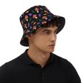 thumbnail image 4 of Cute Mushrooms And Leaves Pattern Bucket Hat Foldable Fisherman Outdoor Summer Camping Travel Hiking Caps for Men Women, 4 of 7