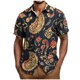 thumbnail image 2 of Blusa y camisa de manga corta con cuello vuelto Camisa casual para hombre Camisa de bolos vintage de manga corta Camisas de verano Camisa abotonada Blusa para hombre Poliéster, 2 of 5