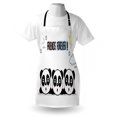 thumbnail image 4 of Friends Forever Apron, Calligraphic Design of 3 Pandas, Unisex Kitchen Bib with Adjustable Neck for Cooking Gardening, Adult Size, White Multicolor, by Ambesonne, 4 of 4