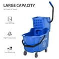 thumbnail image 5 of HOMCOM Mop Bucket Cart with Side Press Wringer, Metal Handle and 34 Quart Capacity, Blue, 5 of 9