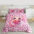 thumbnail image 2 of Feelyou Kawaii Pink Axolotl Queen Comforter Set for Kids, Leopard Cheetah Print Bedding Sets, Cute Cartoon Animal Reversible Bedding Comforter Set, Luxury Bedroom Decor, 3 Pieces, 2 of 8