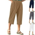 thumbnail image 1 of Summer Savings Clearance! Womens Solid Color Pocket Bottom Slit Pants Sales Today Clearance!, 1 of 9