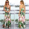 thumbnail image 5 of 2023 Femmes Occasionnels Été Longues Robes Sol Longueur Robes Solaires, Robe de Cou V, Blanc, M, 5 of 5
