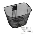 thumbnail image 1 of Cesta delantera de bicicleta Canasta de bicicleta Black 20/22/24/26 pulgadas Cesta de carga de metal universal pesado para comprar bicicleta plegable M con tirante corto, 1 of 8