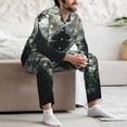 thumbnail image 5 of Wukai Floral Angelic White Wings Men's Long-Sleeve Pajama Set - Comfortable Sleepwear with Button-Down Shirt and Pants-X-Large, 5 of 6