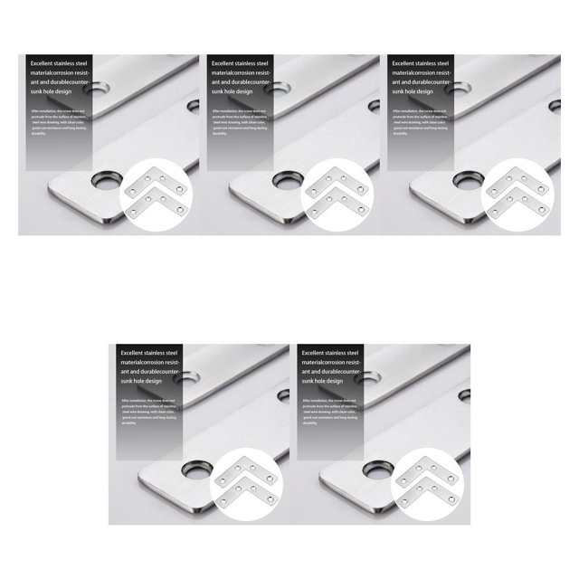 Kenally 10 Uds. Placa plana en forma de L para , silla, soporte de esquina, soporte de acero inoxidable, Hardware de refuerzo para muebles Type2
