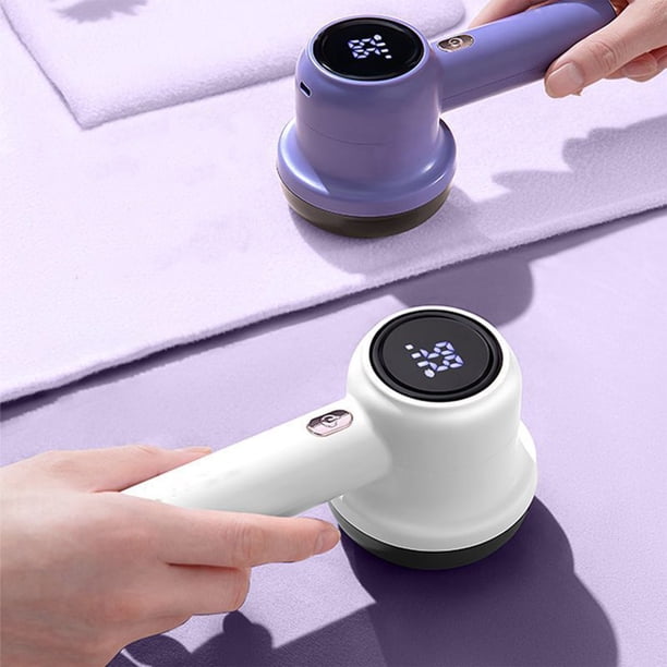 Quitapelusas Recargable Por Usb, Afeitadora de Telas con Pantalla Táctil, Herramienta de Depilación 2 En 1, Silenciosa, Cuchilla de Acero Inoxidable, Portátil, Tamaño de Viaje, Morado, Artículo Esenc