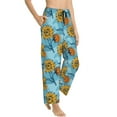 thumbnail image 2 of Naloa Sunflowers Print Women’s Ultra-Soft Comfy Pajama Lounge Pants with Pockets & Drawstring, 2 of 8