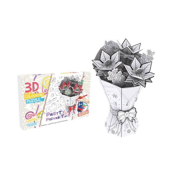Delicado Ramo de Flores Rompecabezas de Papel de Bricolaje, Manualidades de Pintura para Colorear, Rompecabezas 3D de Ramo Divertido para Regalo de An flor de pascua mayimx Rompecabezas de elaboración de ramos