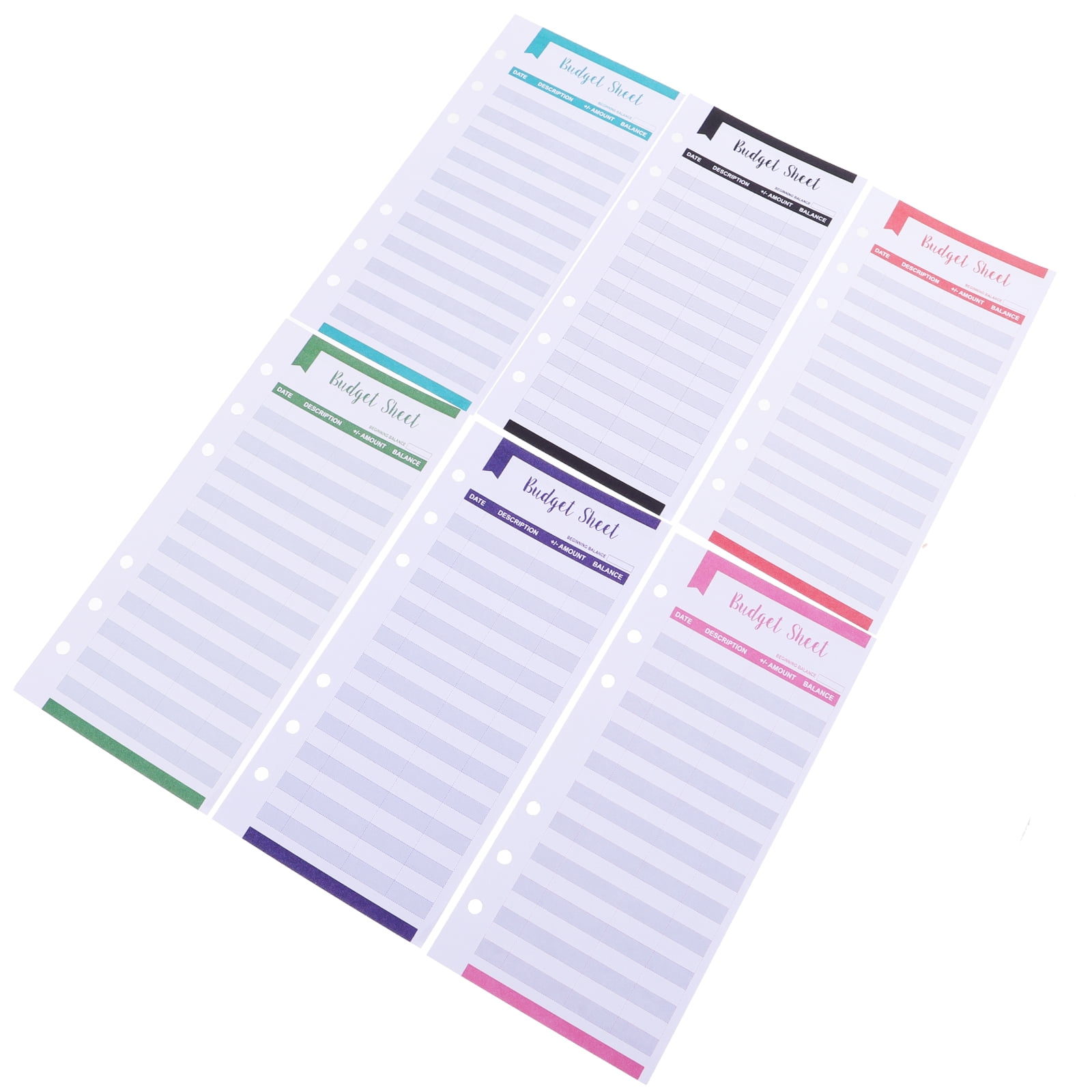  PATIKIL A6 Budget Sheets, 12 Pack 6-Hole Expense Tracker Money  Tracking Sheet for Budgeting Cash Envelope Planner Wallet, Assorted Colors  : Office Products