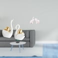 thumbnail image 2 of Estatua de cisne, figuras de cerámica modernas, escultura de animal, centro de mesa, adorno de resina, escultura de , adecuada para decoración, 2 of 8