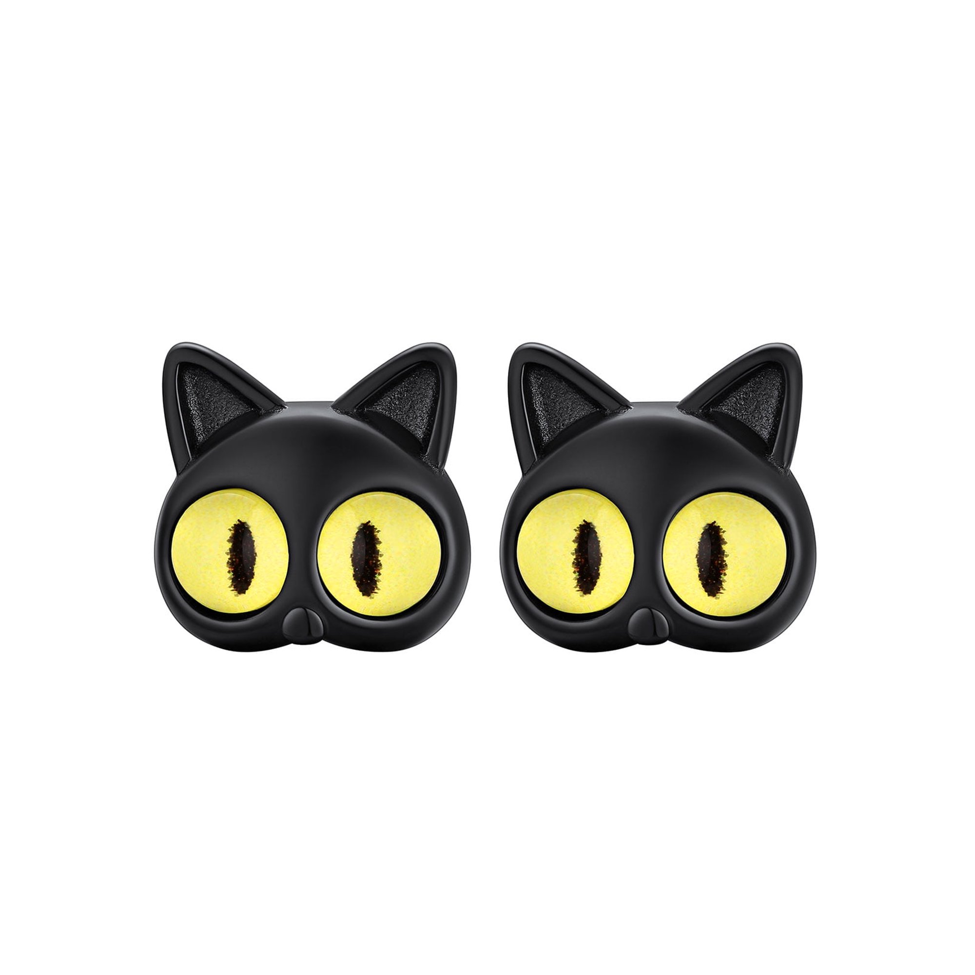 FaithHeart Black Cat Stud Earrings for Women Men Stainless Steel Lightweight Hypoallergenic Gothic Kawaii Cute Animal Earrings Halloween Jewelry Gift for Daughter Sister