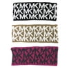 Michael Kors MK Repeat Logo Knit Headband Headwarmer - Fuchsia/Derby Grey
