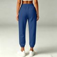thumbnail image 7 of Women's Elastic Waist Capri Sweatpants, Durable & Long-Lasting Cuffed Hem Casual Jogger Pants with Side Pockets for Winter Daily Lounge Gym Outdoor | TruBelle,Blue S, 7 of 7
