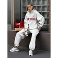 thumbnail image 5 of Womens Sweatshirts Half Zip Cropped Pullover Quarter Zipper Letter Print Hoodies 2025 Fall Fashion Outfits Clothes Light Gray M, 5 of 6