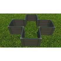WEATHERED 2" TOOL FREE: 2 x 2 x 16.5' GARDEN RAISED BED (KIT CROSS)