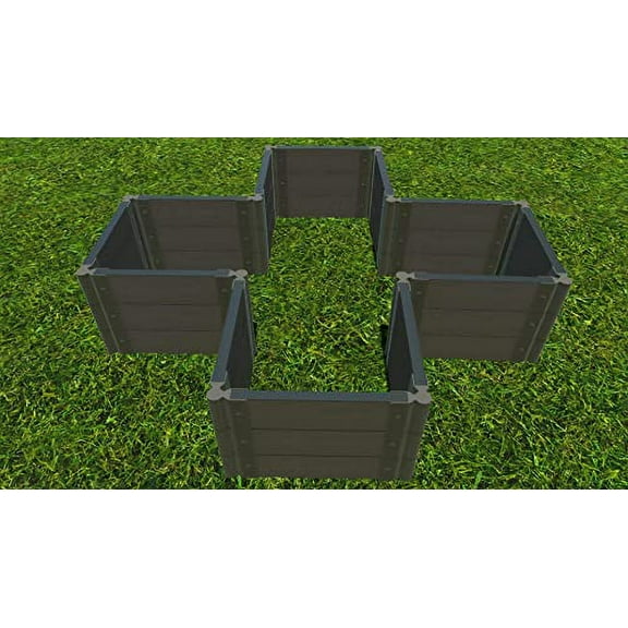 WEATHERED 2" TOOL FREE: 2 x 2 x 16.5' GARDEN RAISED BED (KIT CROSS)