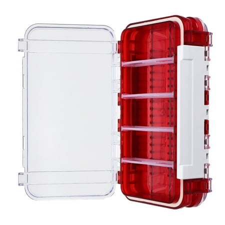 Fish Lure Storage Fishing Hook Case Tray Waterproof Container Lures Tackle Box Rod Red