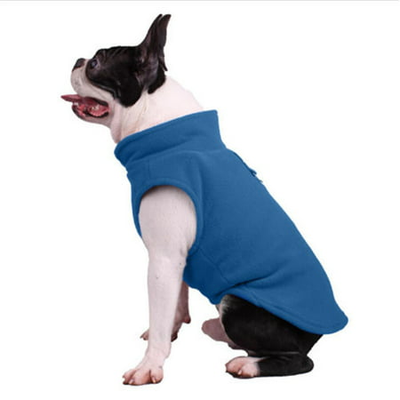 Pet Dog Fleece Harness Vest Jumper Sweater Coat for Small Medium Dogs Jacket Blue