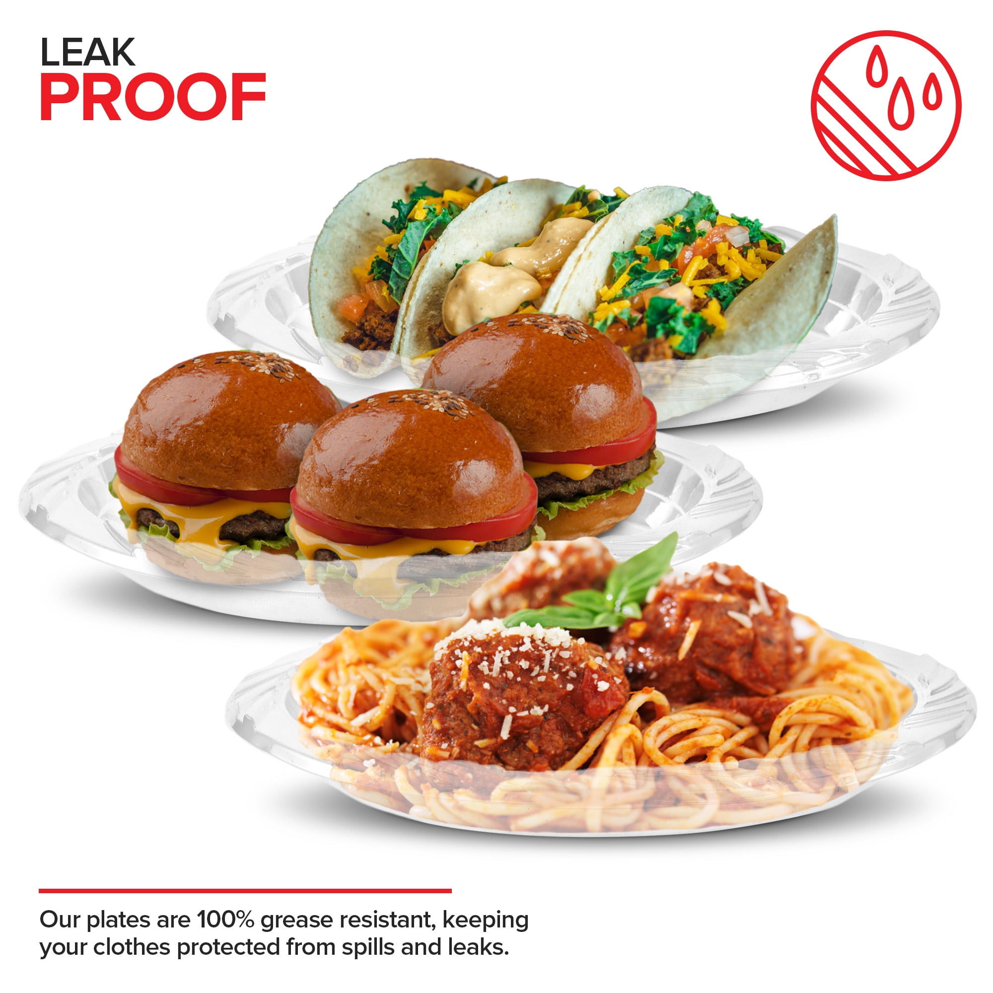 Stock Your Home 240-Count, 7 Inch Clear Plastic Plates, Flexible, Disposable Heavy Duty Party Dinner Plate, for Wedding Reception, Holiday Parties, Cake, Dessert, Appetizers, Salad, Medium Size