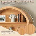 thumbnail image 3 of FFZ Farmhouse Hall Tree with 5 Metal Hooks, Bench and Fluted Doors, 46.4 x 16.7 x 75.6 inch, Natural, 3 of 14