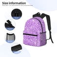 thumbnail image 5 of Picia Lilac Glittering Large Capacity Backpack Classic Style Backpack Casual Backpack Water-Resistant School Work Travel Outdoor Backpack, 5 of 8