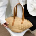 thumbnail image 4 of Bolso de playa de concha de verano, bolso de mano tejido a mano para mujer informal a la moda para viajes (caqui) Sywqhk Para Estrenar, 4 of 8